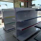 رفوف سوبر ماركت والمستودعات وكروم وكاشيرات وجميع مستلزمات