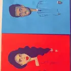 رسامة صور (شخصيات) لوحات احجام كبيرة