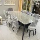 طاولات طعام رخام خشب ماليزية جودة قوية