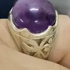خاتم فضه 925 بحجر امتست مقاس 18