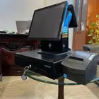 كاشير مستخدم كوري شاشتين بضمان مع برنامج مبيعات محاسبي