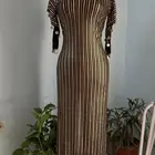 فستان نانسي ذهبي وفضي