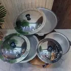 طقم قدور الرز البخاري 3 أحجام جديد لامع
