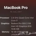 Macbook pro 2017 ماك بوك برو 20117