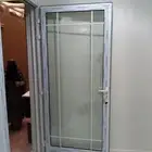 تفصيل جديد بل طلب باب حديد دبل زجاج اسكريت مع ديكور المنيوم
