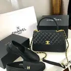 طقم شنطه شانيل مع شوز شانيل ماركه ماركات شانيل chanel