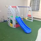 زحليقة مع مرجيحتين وبيت صغير والعاب كبيرة وصغيرة ومجموعات
