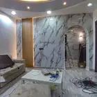 تجليد بديل الرخام مع أضاءه عمود بديل الخشب