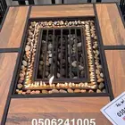 منقد او منقل طاولة تدفئه سيراميك وبرسلان غاز وحطب