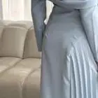 فستان أزرق سماوي أنيق جد ا  ناعم في اللبس وخامته ممتازة