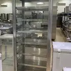 سخان عرض قائم بأربع واجهات زجاج - ضوء LED - 1700 W - أرفف