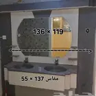 مغسله رخام مفكوكه مثل الصور مع المرايا
