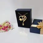 سلسال مطلي ذهب بتشكيل قلب سلسل بالاسم حس