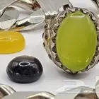 خاتم عقيق يمني تفاحي مميز