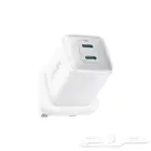 شاحن جداري انكر نانو برو بقوة 40 واط بمنفذين USB-C - ابيض