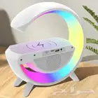 سبيكر بلوتوث و شاحن لاسلكي و ابجورة ملونة الاضائة