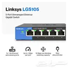 سويتش انترنت لينكسس 1 جيجا (5) منفذ LGS105 منافذ جيجابت ايثر