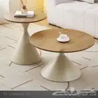 طقم طاولات خدمة خشبية دائرية
