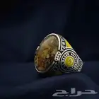 خاتم عقيق يماني فضه عيار925