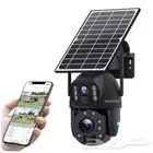 كاميرات مراقبة طاقة شمسية بشريحة - دقة 8mp و زوم 20 - عدستين
