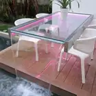 طاولة شلال مودرن بإضاءة LED ثابتة أو متنقلة بتصميم فاخر لح