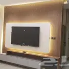 طاولات تلفزيون مع بديل خشب مع مرايه مع الاناره مع التركيب