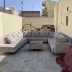 كنب لون بيج نضيف استهدام اشهر معدوده