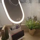 مرايا مكياج مضيئه مع شاحن لاسلكي للجوال وحامل للفرش