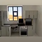 مطبخ المنيوم زاوية كامل   مجلى غسيل