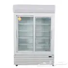 ثلاجة عرض بانكول 45 قدم   2 باب زجاج سحاب أبيض جديدة