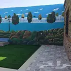 نوافير شلالات رسم جلساتاحواض