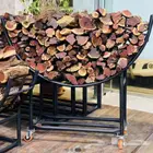 حامل حطب تصميم مميز بكفرات وشبك