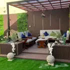 تنسيق حدائق العشب الصناعي التيل طبيعي