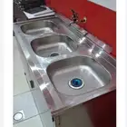 تفصيل مغسلة ستيل بمقاسات صغيرة ثلاث احواض فقط
