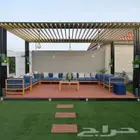 عشب_صناعي تنسيق حدائق زراعة شلالات نوافير مظلات جداري شبكات