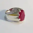 خاتم حجر روبي مقاس صغير 53