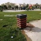 سلات نفايات الحدائق بوعاء داخلي ديكور خارجي
