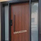 ابواب حديد والمنيوم كلادينج بتكسيات المنيوم وhpl