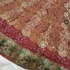 ساري هندي مع طقم اكسسوار واساور هنديه