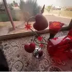 عدد 4 قطع تحف طاواة صطل علبت مناديل ابجورة وفازة