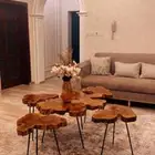 من ابداعتناومنتجاتتا طاولات جذوع شجرومدافي وطاولات طعام
