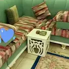 للبيع اطقم كنب اخضر و احمر سليم نظيف