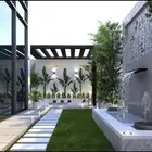 تنسيق حدائق منزليه شلالات ونوافير وممرات نجيله صناعي وطبيعي