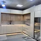 مطبخ تفصيل صاج الماني رفوف اربعه ملي رخام صناعي ضمان عشر