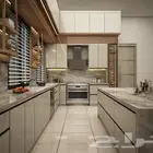 تفصيل مطابخ خشب ومطابخ صاج والمنيوم ورخام صناعي وبورسلان