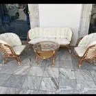 كراسي وطاوله خيزران بامبو طبيعي مقاوم لماء والشمس شحن لجميع