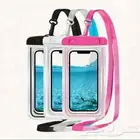 حقائب هاتف محمول شفافة مع حبل للعنق مقاومة للماء