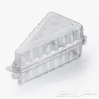 علب مثلثة لقطع الكيك و تشيز كيك بغطاء متصل