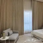 تفصيل ستائر ويفي بلاك اوت لينن