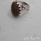 خاتم عقيق يماني فضة اصلي (جديد) شغل يد.